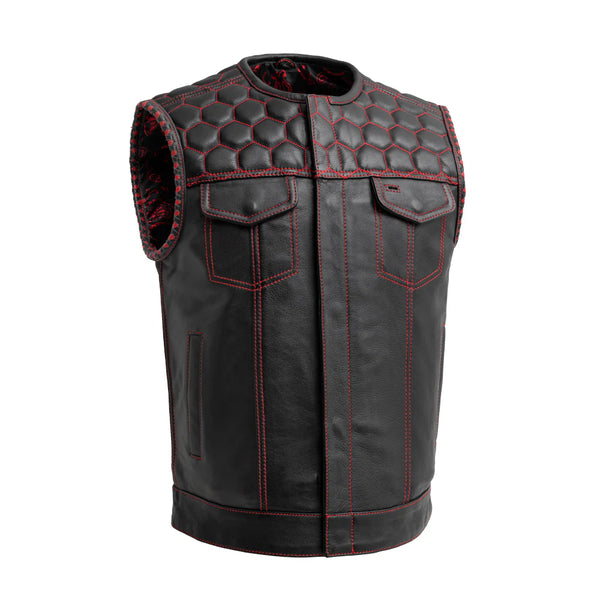 Hornet Men's Club Style Leather Vest - Red – Biker's Outfitters