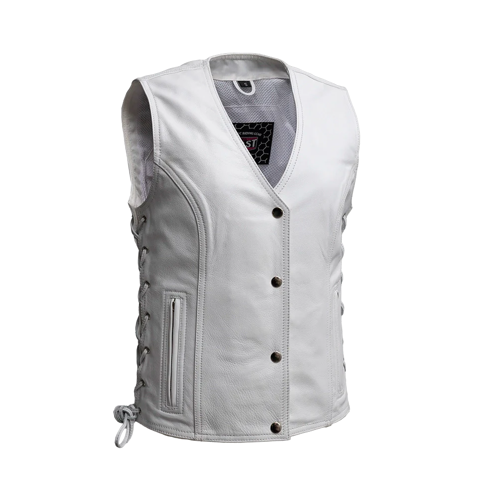 Beryl - Women's Motorcycle Leather Vest - White – Biker's