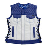 Cobalt - Women's Motorcycle Leather Vest - Limited Edition