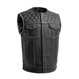 Hornet Men's Club Style Leather Vest - White