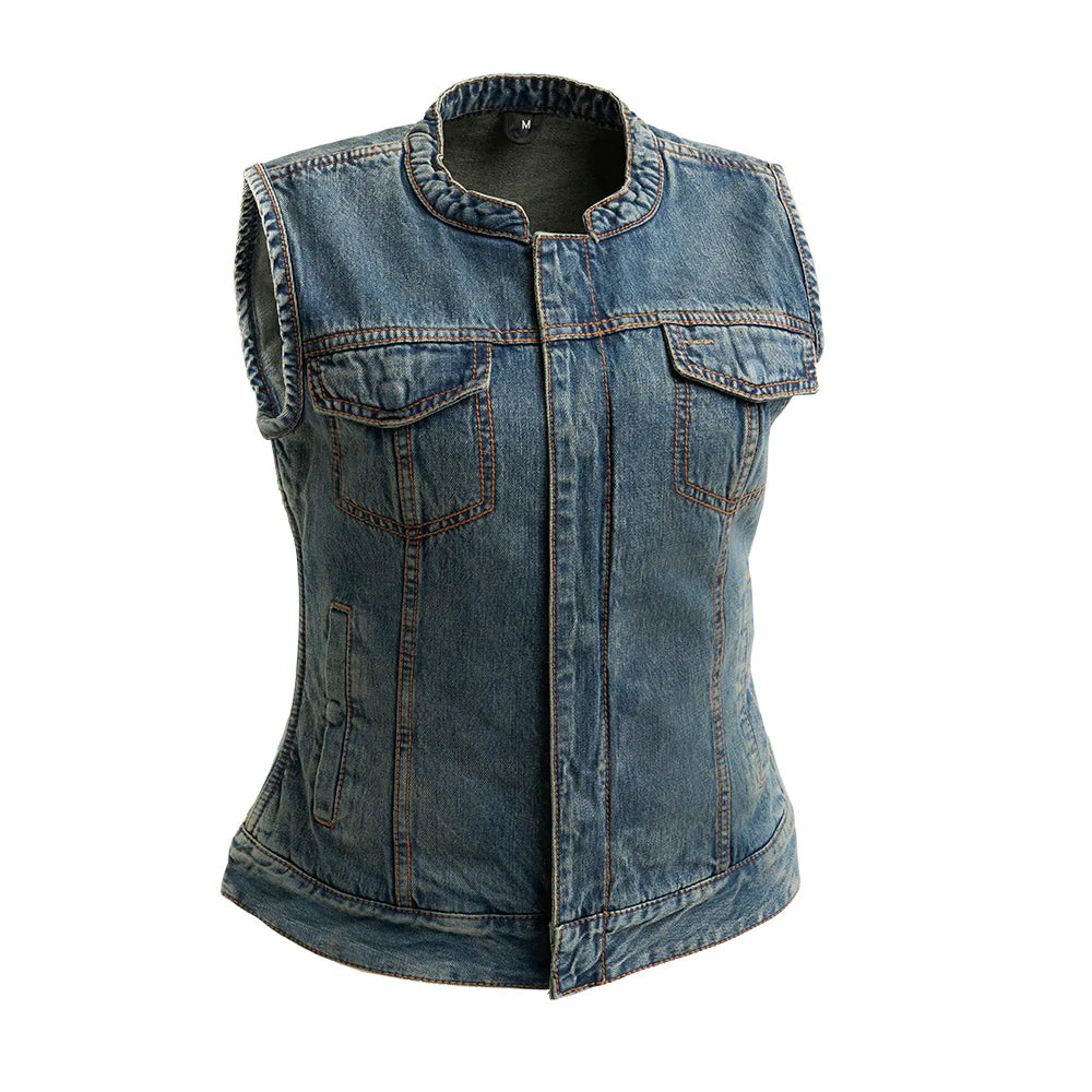 ✨新品タグ付き✨ PERVERZE Denim Jumper Vest ERSAA Denim Vest made of recycled Cotton