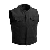 Lowrider Men's Motorcycle Leather/Twill Vest