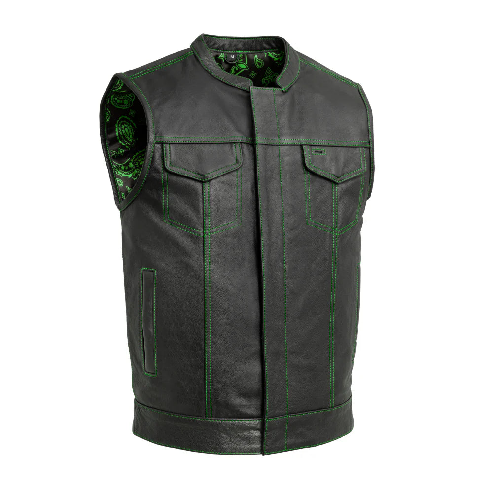 Leatherick Men Soa Anarchy Real Leather Waistcoat Motorcycle Biker Cut Off Vest €50 №5277684 In - Foto 12