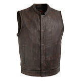 Top Rocker Men's Motorcycle Leather Vest